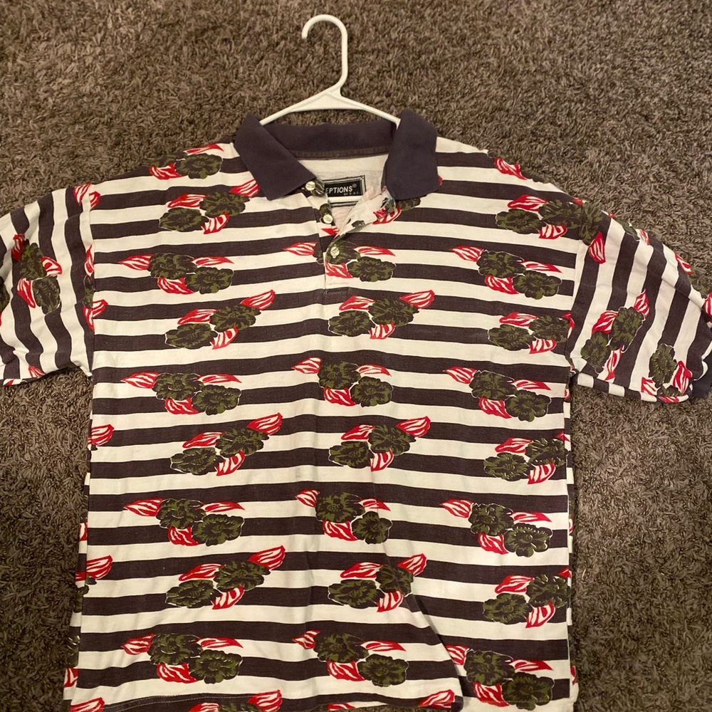 Xceptions Mens Lg Floral Polo Shirt